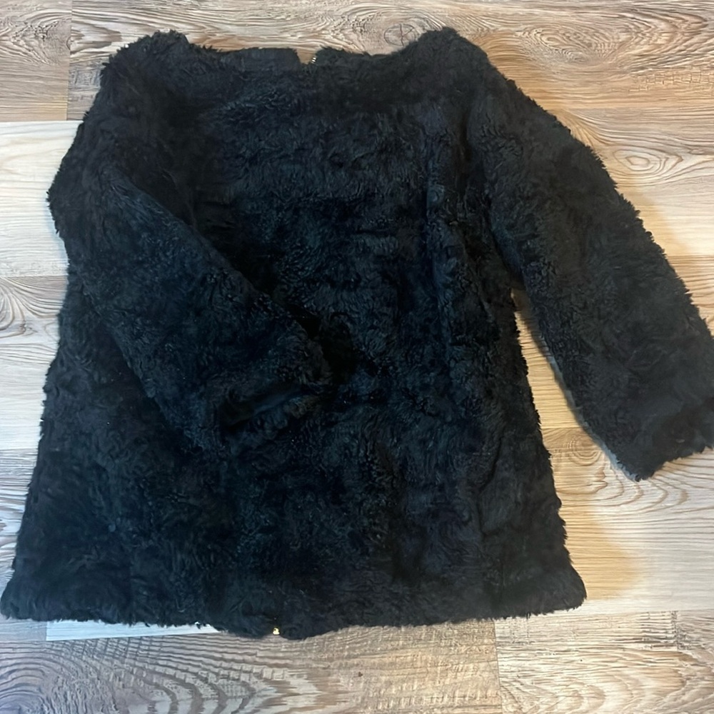 Zara knit fuzzy sweater zipper back